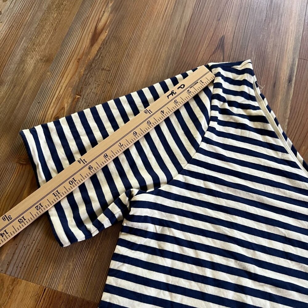 J.CREW‎ XXL FormKnit One-Shoulder Top Striped Elbow Sleeve Stretch Modal Knit - Picture 9 of 10